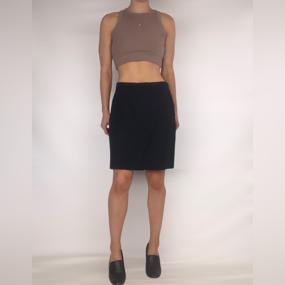 Vintage 90s Ralph Lauren Blue Label Wool‎ Mini Pencil Straight Skirt USA